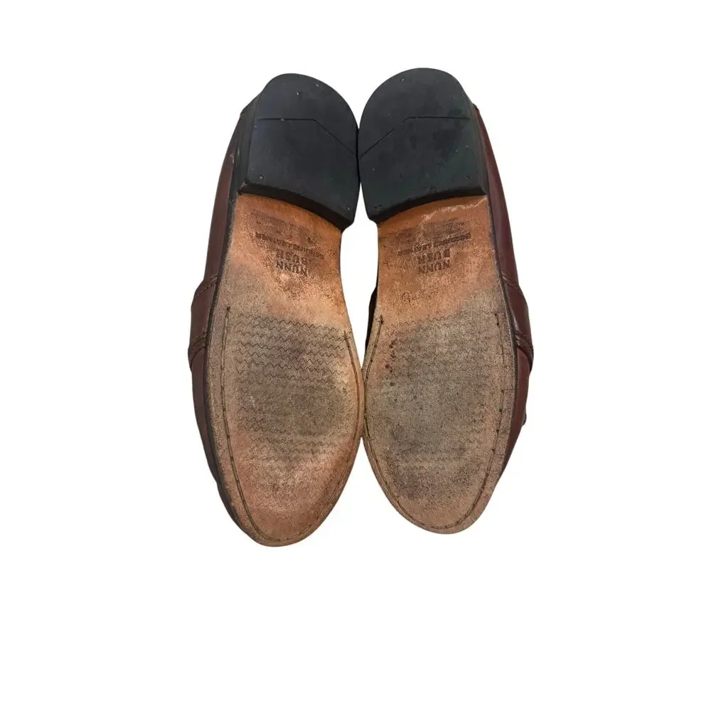 Vintage Nunn Bush Men's Genuine Leather Slip On Dress Shoes Brown Size 8N